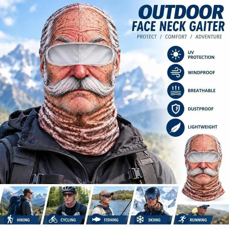 🎁Funny Old Man Face Balaclava – Warm Wind-Resistant Winter Ski Mask