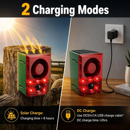 🎁Solar Motion Sensor Alarm with 130dB Siren, Flashing Light & Custom Recording