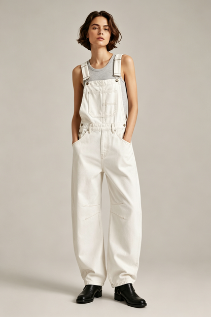 Women’s Relaxed Wide-Leg Denim Overalls