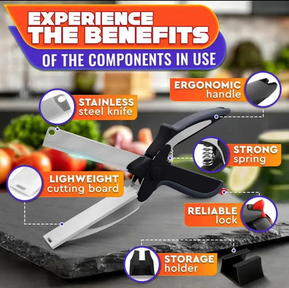 ✂️ 2-in-1 Kitchen Scissors & Cutter 🍅