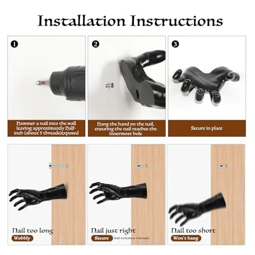 3-Pack Creepy Reaching Hands Halloween Wall Decor with LED Candles