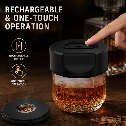 Electric Cocktail Smoker Kit – Rechargeable Whiskey Smoker with 6 Wood Chip Flavors