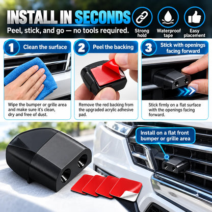 🎁4-Pack Dual Deer Warning Whistles – Compact Airflow-Activated Wildlife Alert for Cars, SUVs & Trucks
