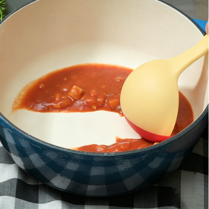 3 In 1 Food-Grade Silicone Ladle Spatula, Heat Resistant Non-Scratch Colorful Kitchen Cooking Utensi