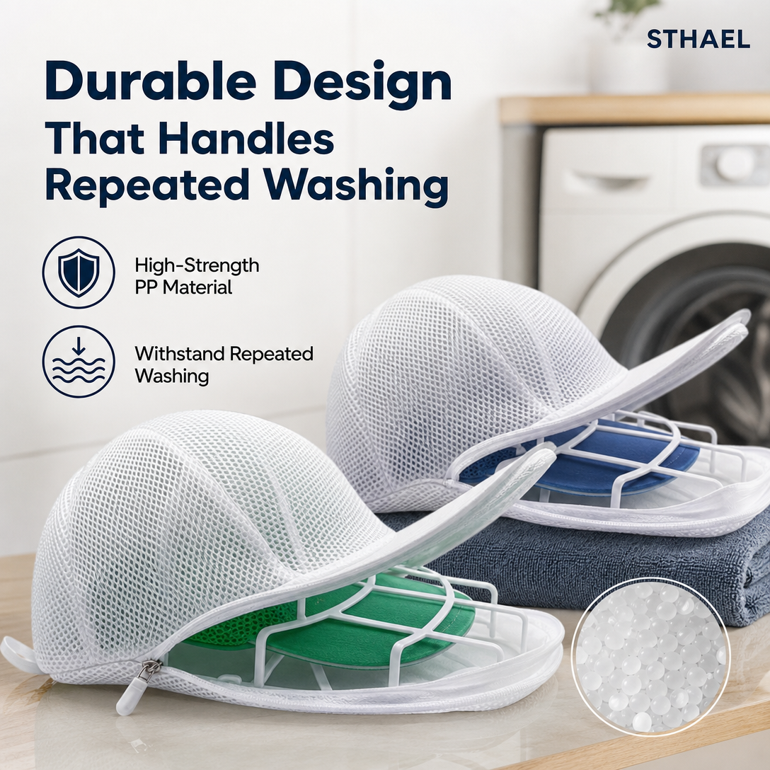 Hat Washing Cage With Shape Protector & Zipper Mesh Bag(2PCS)