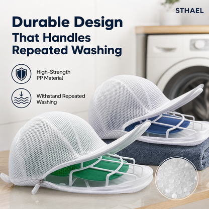 Hat Washing Cage With Shape Protector & Zipper Mesh Bag(2PCS)