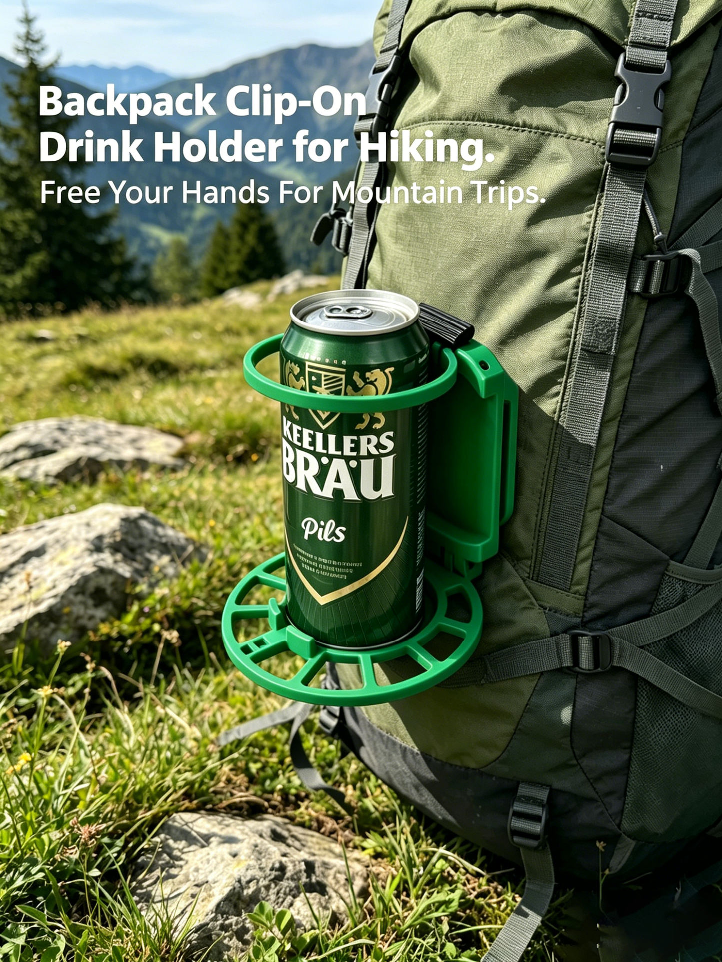 🥤 Faltbarer Gürtel-Getränkehalter, Freihändiger Outdoor-Tassenclip