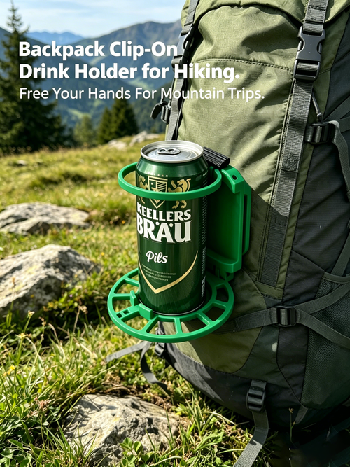 🥤 Faltbarer Gürtel-Getränkehalter, Freihändiger Outdoor-Tassenclip