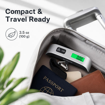 Portable Digital Hanging Luggage Scale with Backlit LCD Display