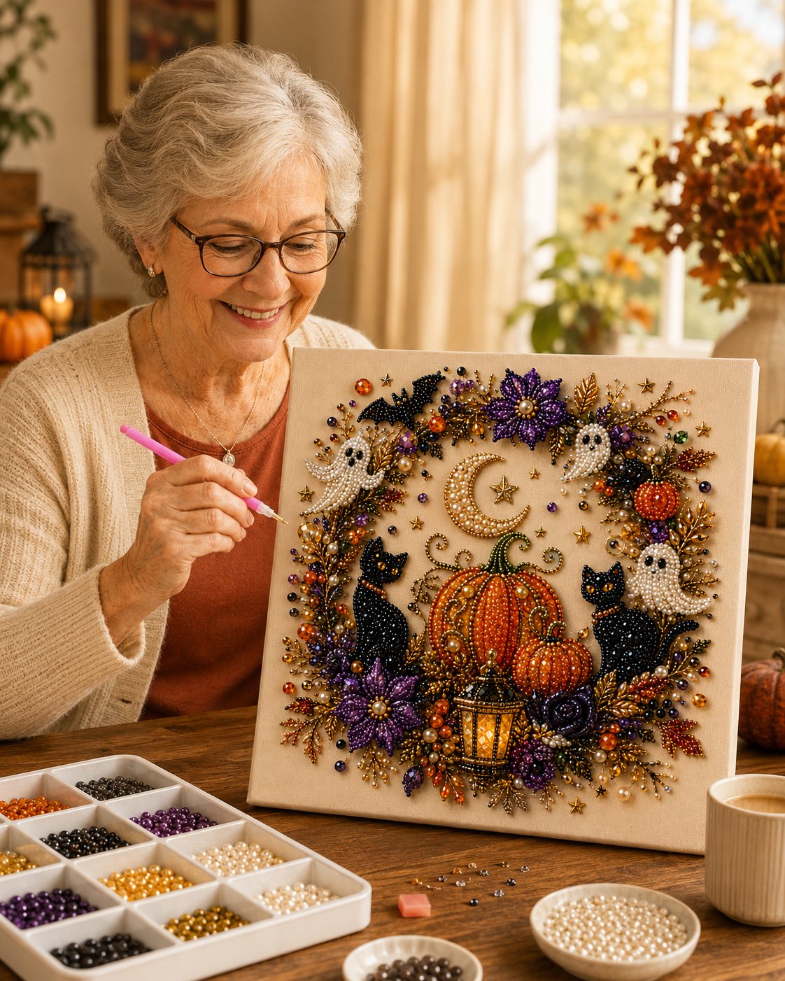 👻✨Halloween Ghost Pearl Art DIY Kit