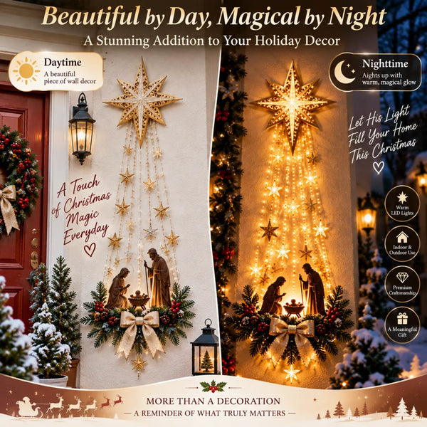 🎁Bethlehem Star Lighted Nativity Wall Christmas Decor