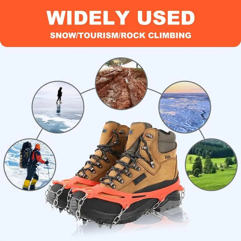 🎁Lightweight 8-Claw Ice Cleats for Shoes &amp; Boots – Anti-Slip Snow Grips