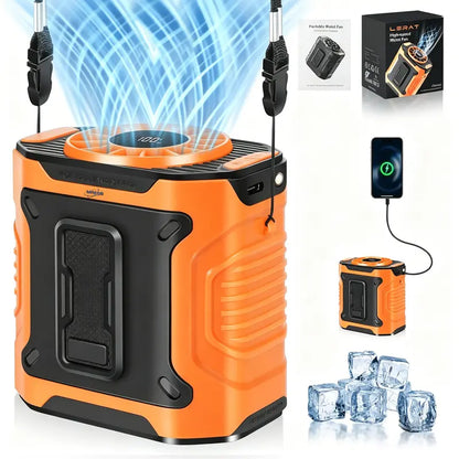 Portable Waist Fan Clip On, Wearable Personal Neck Cooling Fan with [100-Speed] Stepless Airflow
