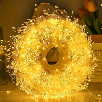 🎁600 LED Firecracker Fairy Lights – 65.6FT USB Christmas String Lights with Storage Reel
