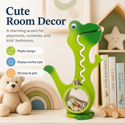 🦕Wooden Dinosaur Piggy Bank for Kids Boys & Girls