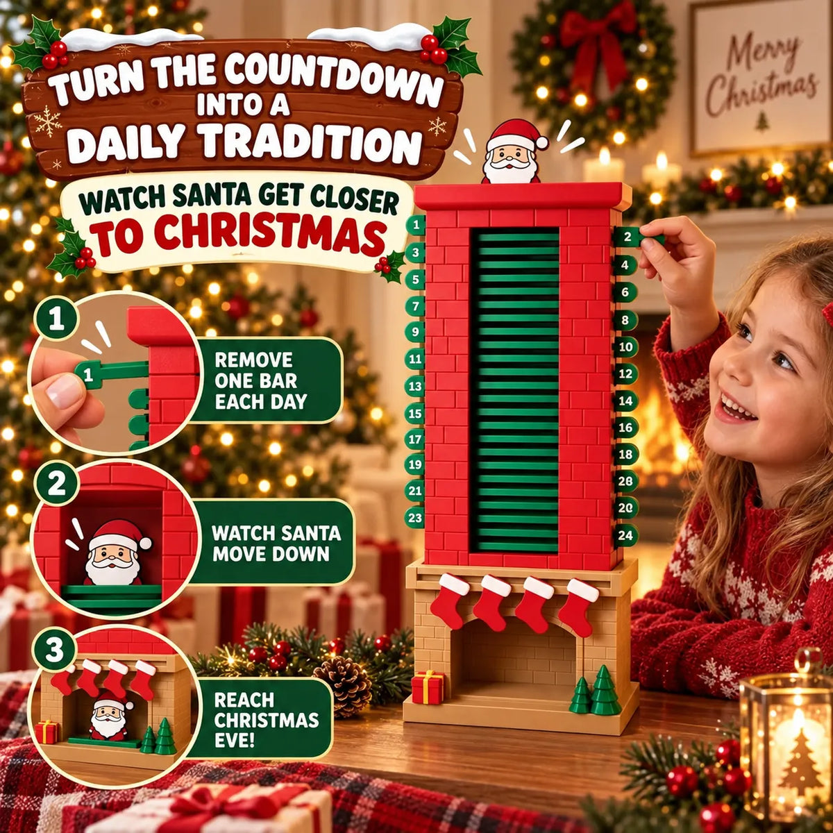 🎁3D Printed Santa Chimney Advent Calendar – A Magical Christmas Countdown