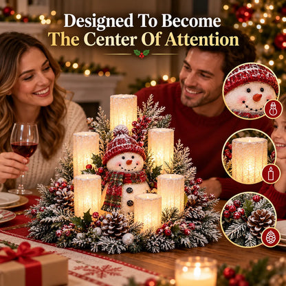 🎁Christmas Lighted Centerpiece With Flameless Candle Glow
