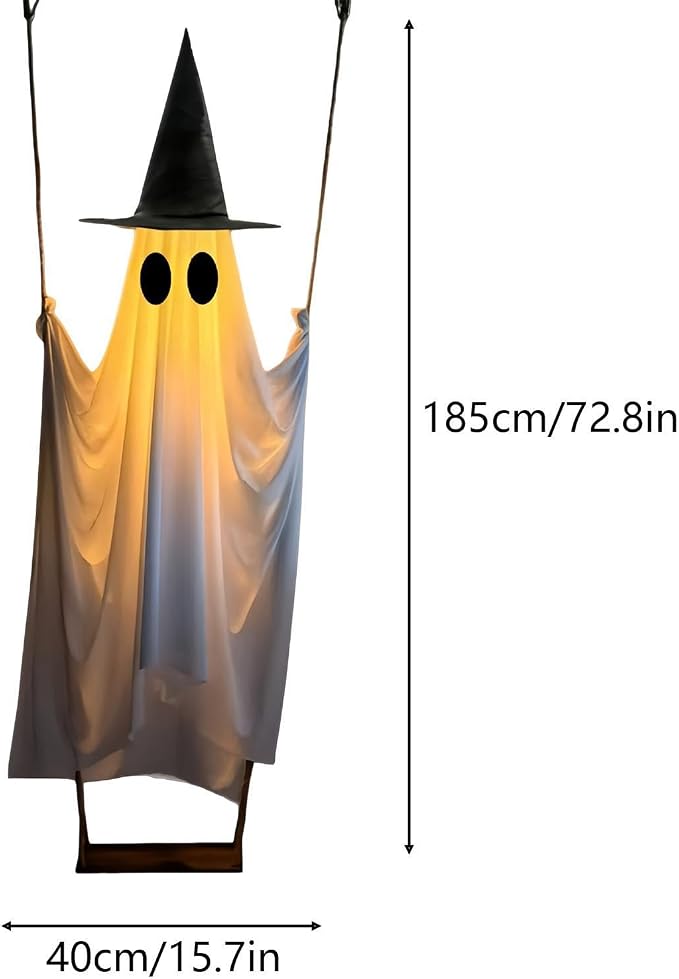 6ft Light Up Swinging Ghost with Remote Control