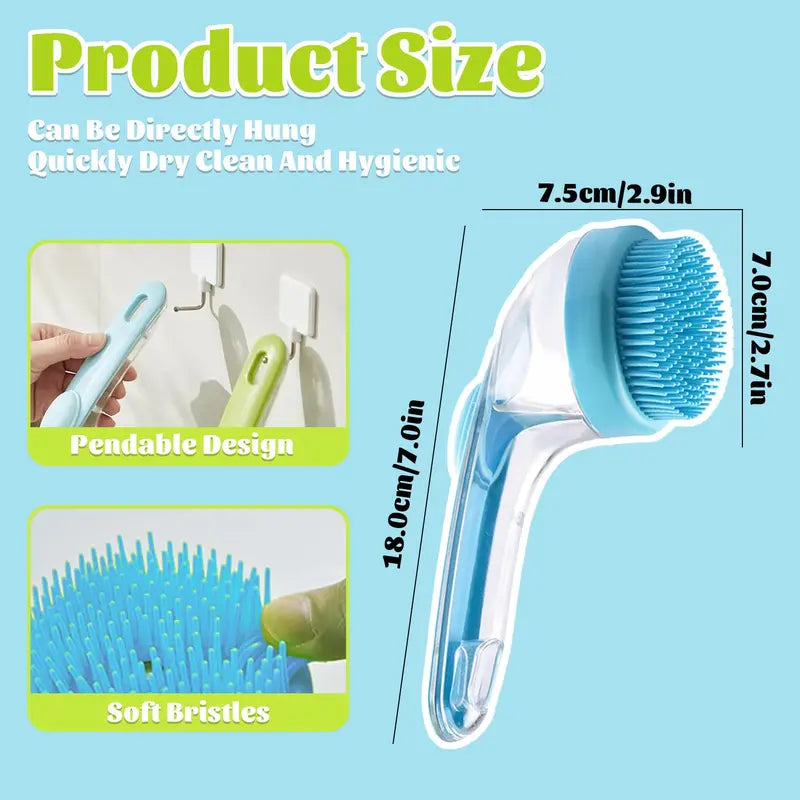 Pet Bath Brush with Shampoo Dispenser – Gentle Grooming & Deep Cleaning for Dogs and Cats