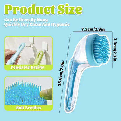 Pet Bath Brush with Shampoo Dispenser – Gentle Grooming & Deep Cleaning for Dogs and Cats