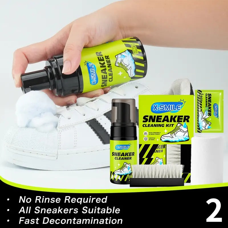 🎁Premium Sneaker Cleaning Kit With Foam Cleaner, Brush & Microfiber Towel