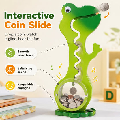 🦕Wooden Dinosaur Piggy Bank for Kids Boys & Girls