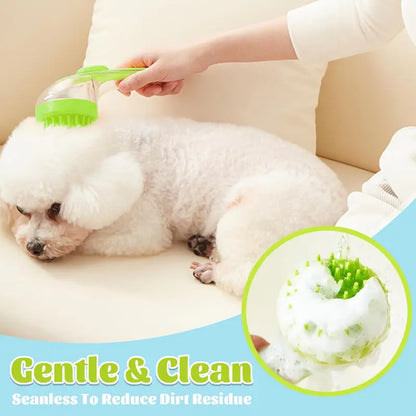 Pet Bath Brush with Shampoo Dispenser – Gentle Grooming & Deep Cleaning for Dogs and Cats