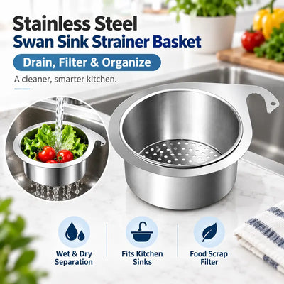 🎁2 Count Stainless Steel Hanging Sink Drain Strainer Baskets