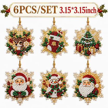 6Pcs Christmas DIY Diamond Painting Ornaments Kit