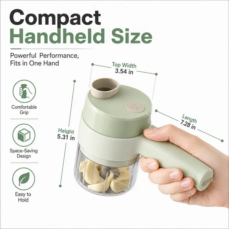 4-in-1 Handheld Electric Food Chopper &amp; Slicer