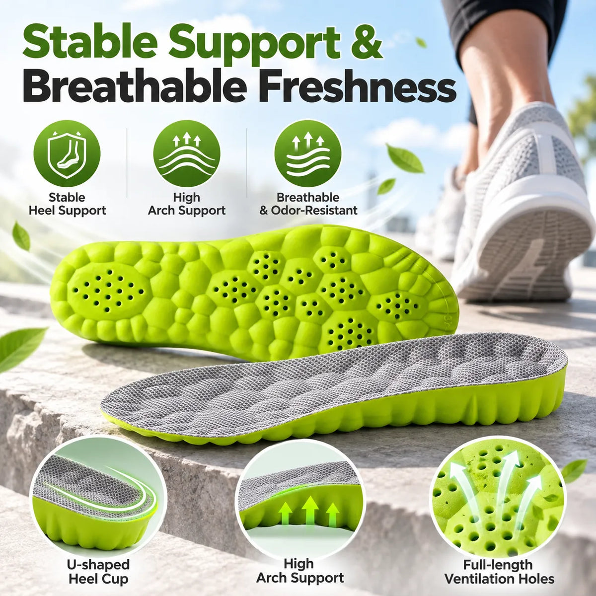 🎁Sport Height Boosting Insoles – Natural Lift, Cushioning & Everyday Foot Support