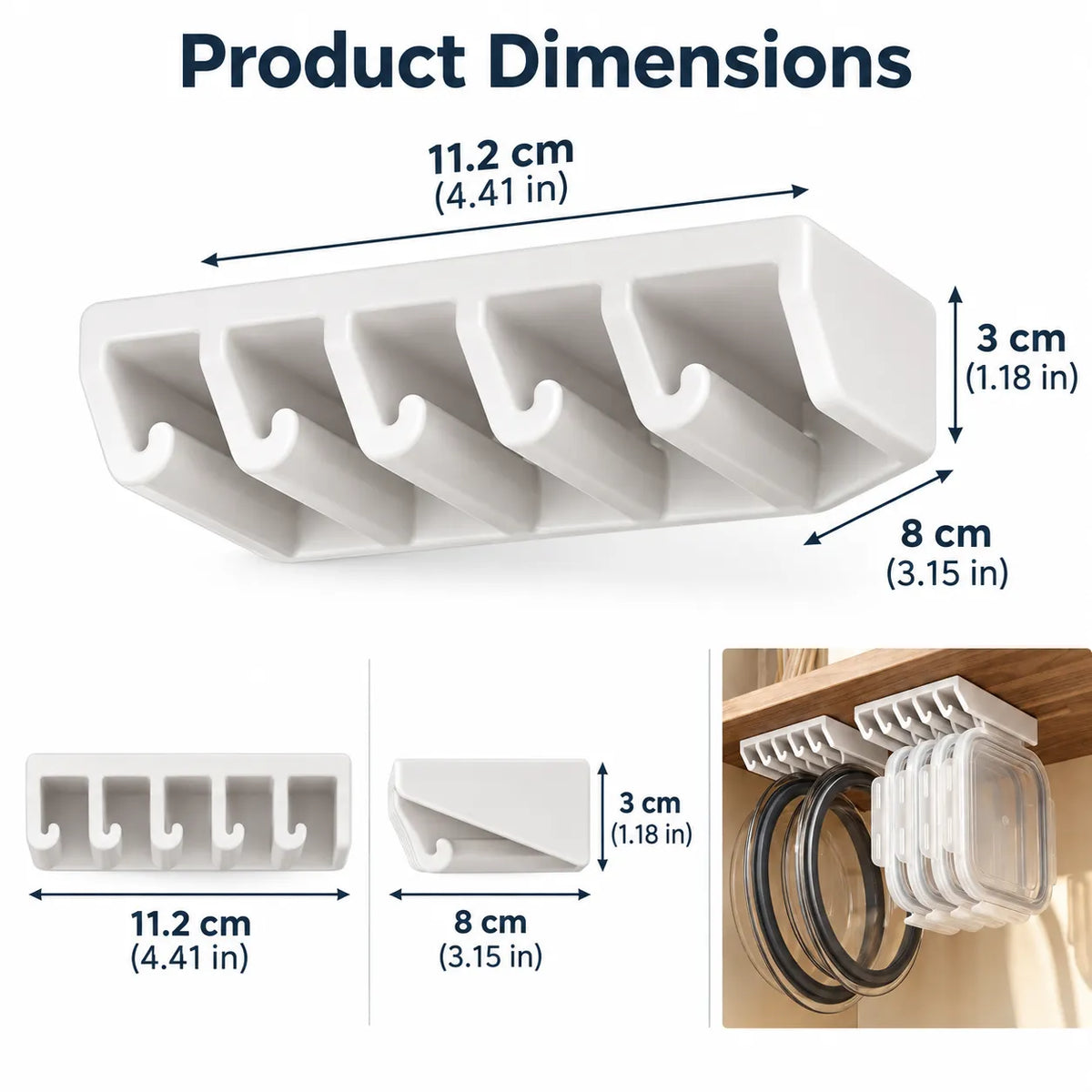 🎁5-Slot Food Container Lid Organizer – 2-Pack