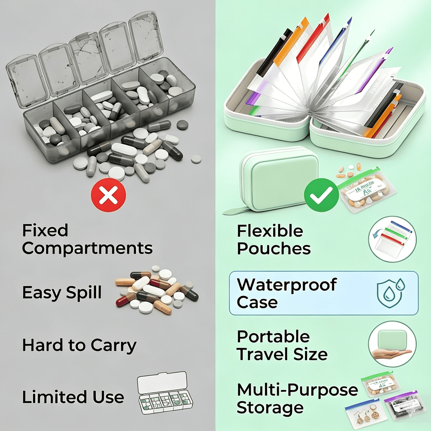 💊 A8 Waterproof Pill Pouch Set