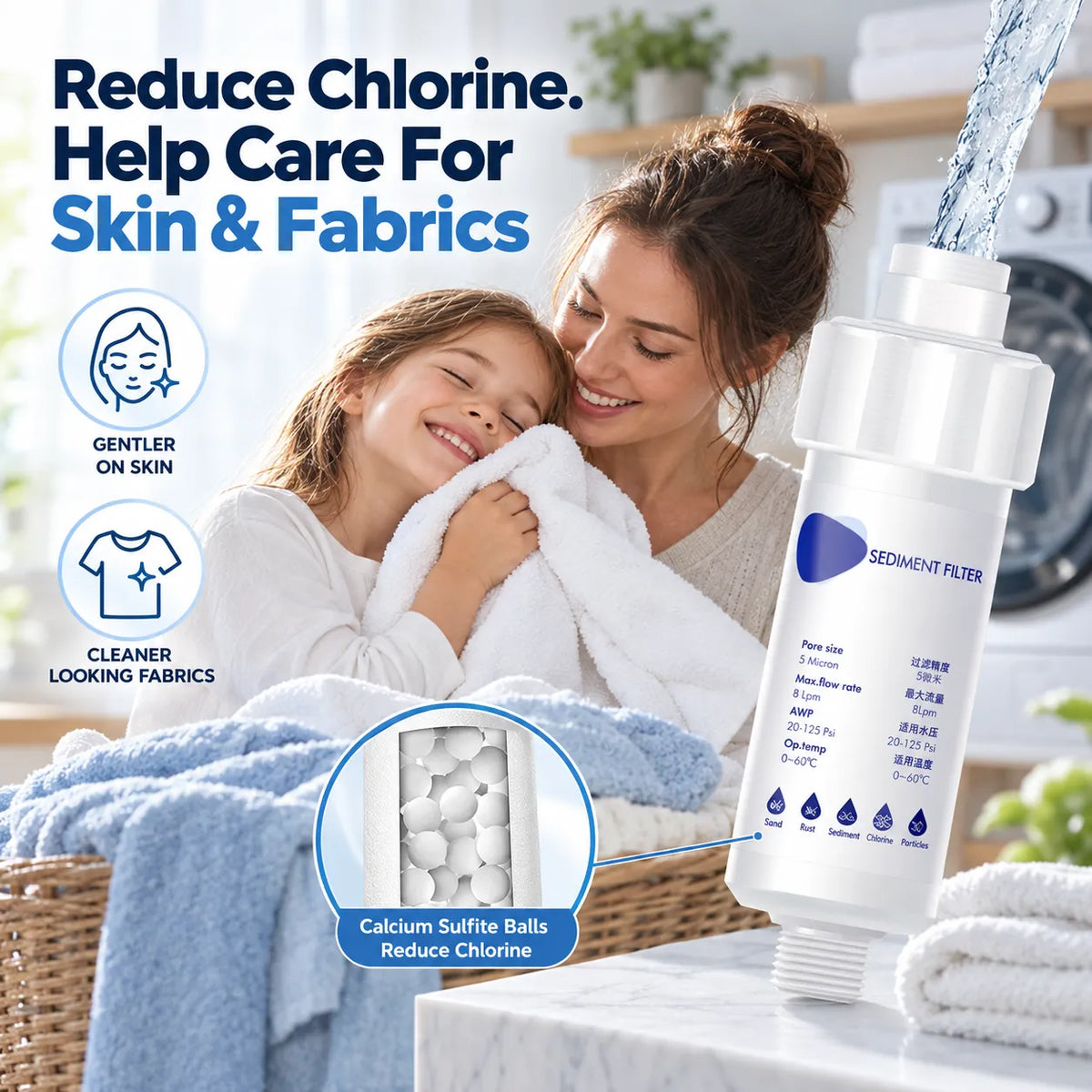 🎁Universal Household Water Filter With Chlorine Reduction & Replaceable Ceramic Cartridge