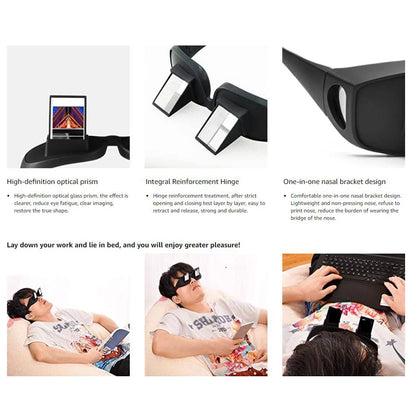 90° Lazy Prism Glasses for Bed Reading & TV
