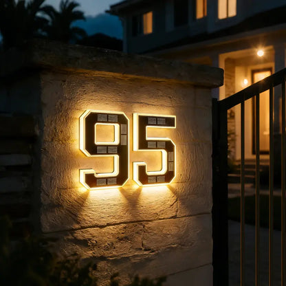 6.7 Inch Solar Lighted House Numbers for Outside Lighting
