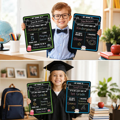 Reusable First Day School Chalkboard Sign Set (10 × 12 in )