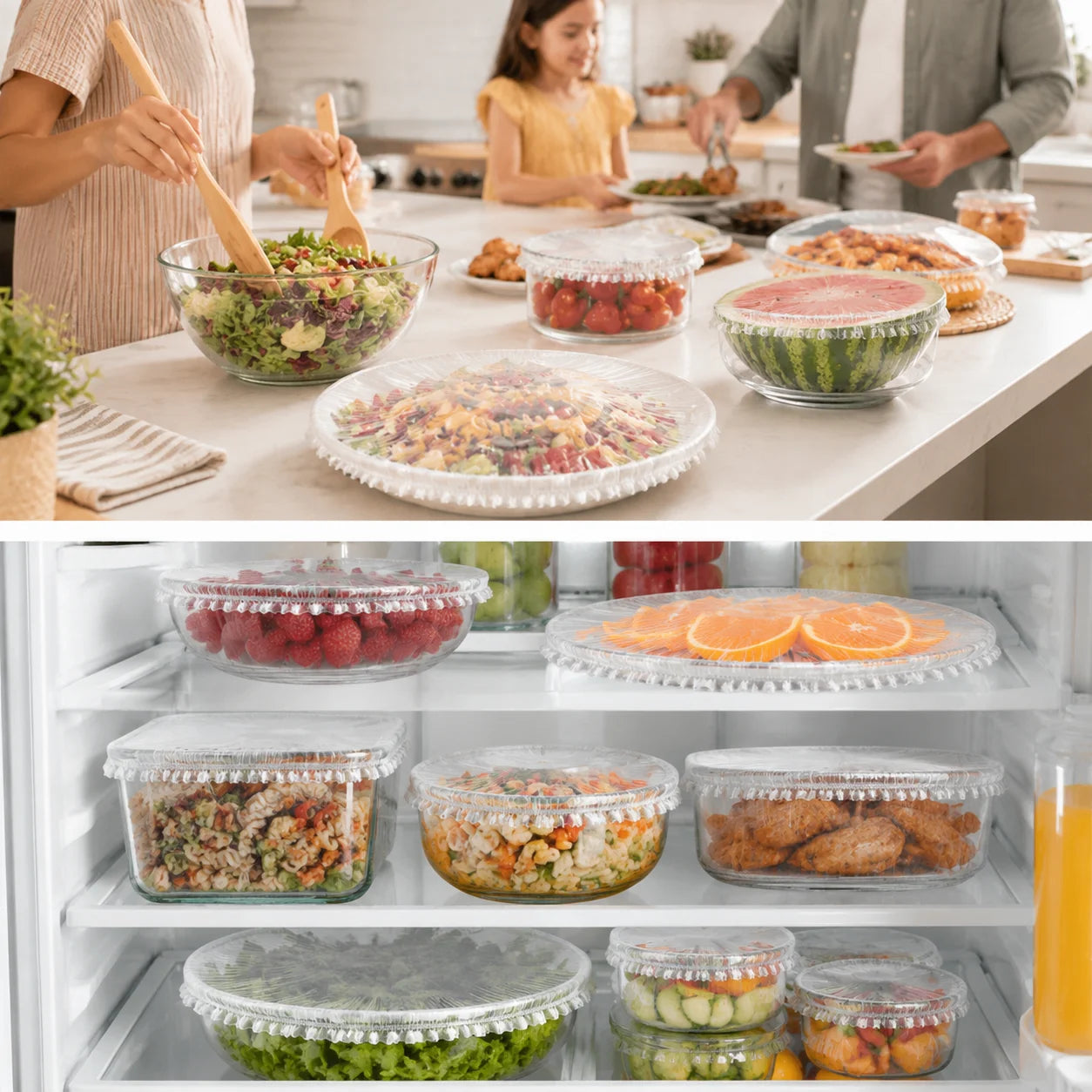 100PCS Stretch Food Covers For Bowls Plates & Containers