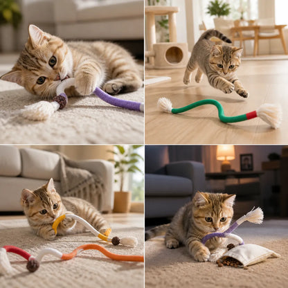 3pcs Interactive Cat Chew Rope Toys for Dental Care &amp; Play