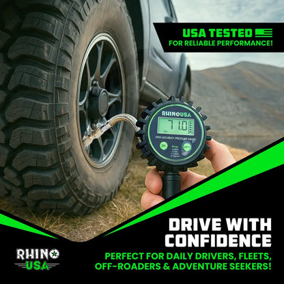 🎁200 PSI Digital Tire Inflator with Pressure Gauge – 3-in-1 Air Compressor Tool, Backlit Display & Heavy-Duty Brass Chuck