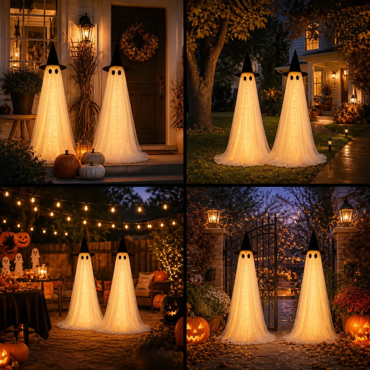 4FT Lighted Halloween Ghost Yard Decorations