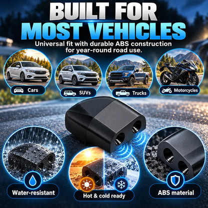 🎁4-Pack Dual Deer Warning Whistles – Compact Airflow-Activated Wildlife Alert for Cars, SUVs & Trucks