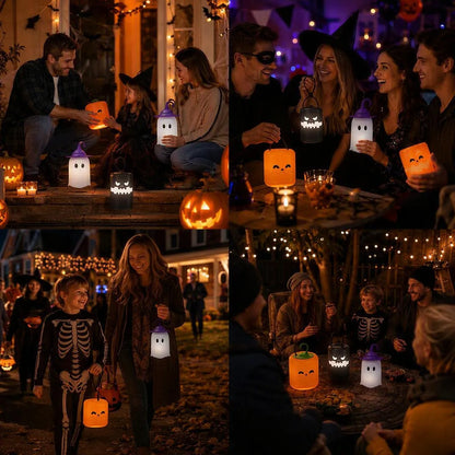 Pull-Up Halloween Lanterns With Fun LED Character Designs