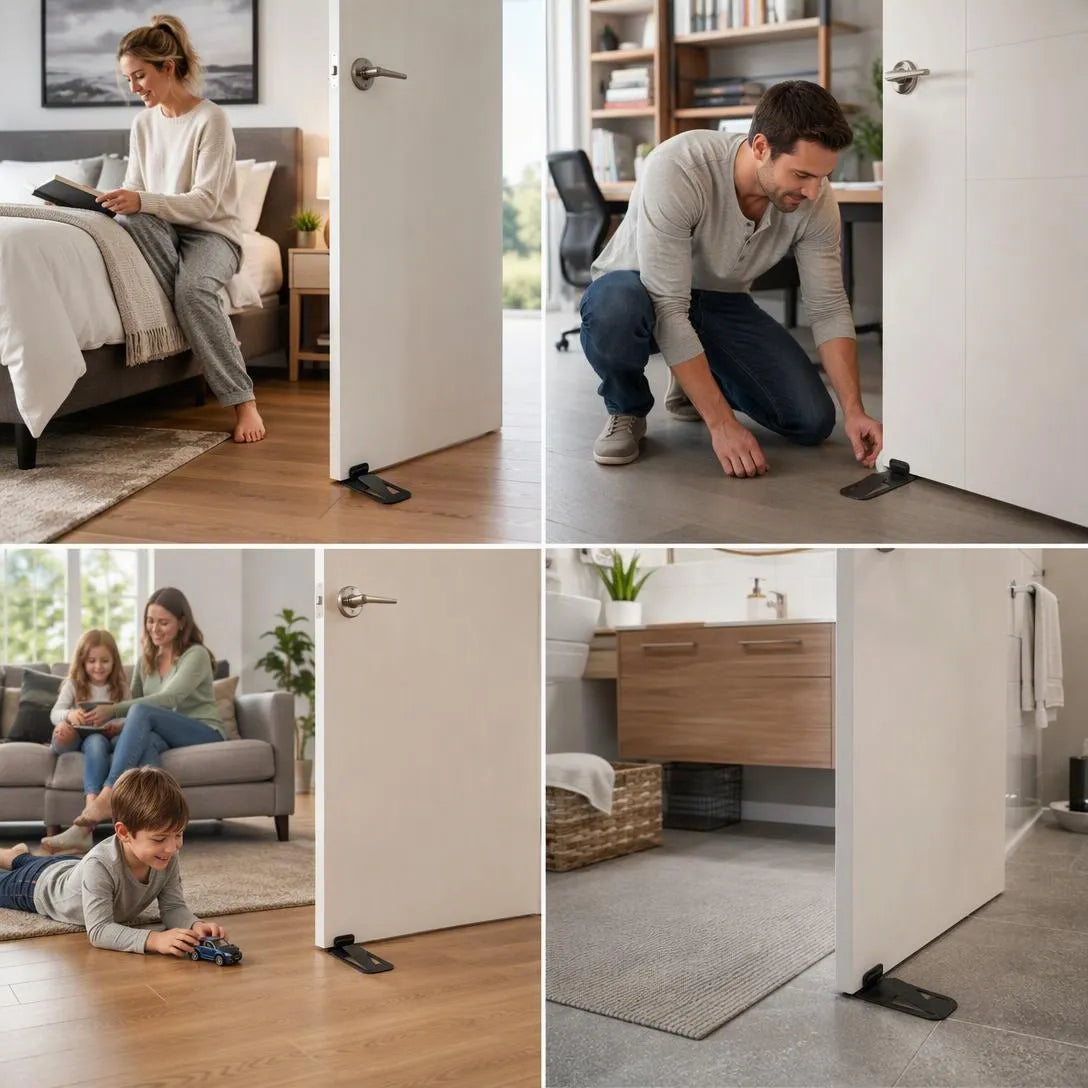 No-Drill Door Stopper For Secure Everyday Door Control