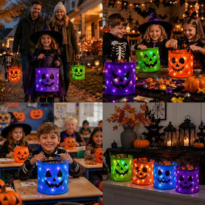 Light Up Halloween Candy Buckets For Trick Or Treating