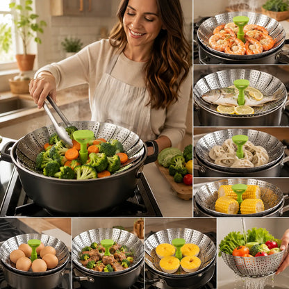 Expandable Stainless Steel Folding Steamer Basket