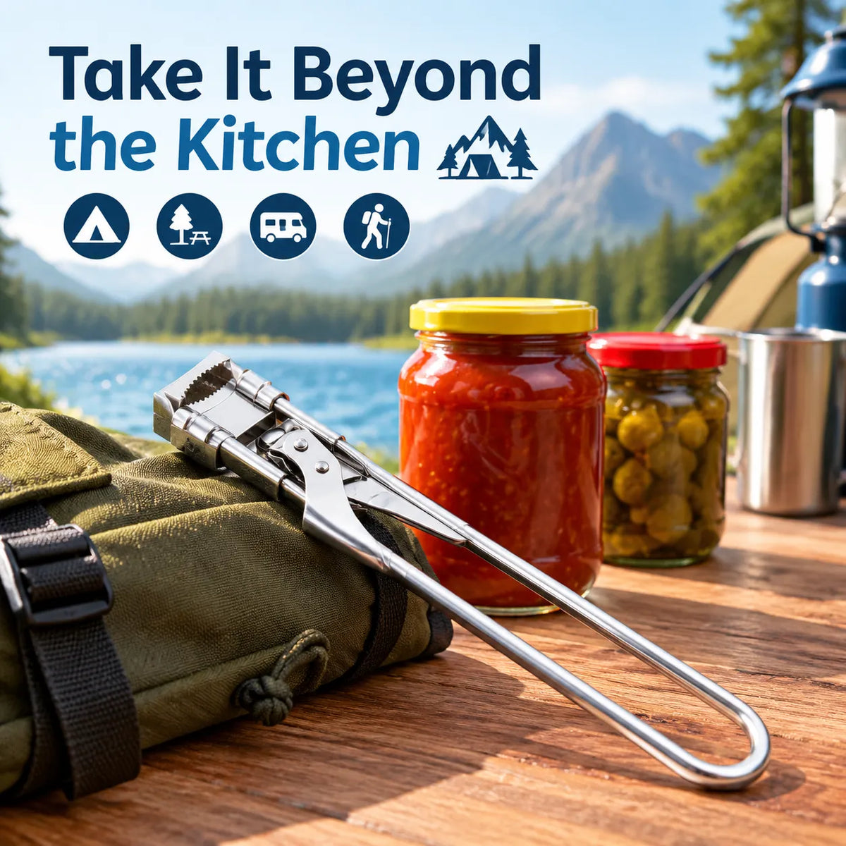 🎁Adjustable Stainless Steel Jar Opener – Easy-Grip Lid & Bottle Opener