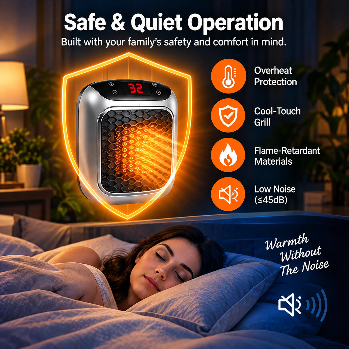 🎁Plug-In Ceramic Heater with Remote Control & Smart Thermostat