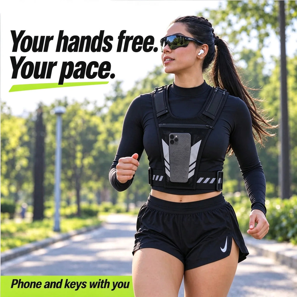 🎁Hands-Free Reflective Running Vest with Multi-Pocket Storage