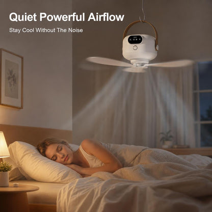 Rechargeable Portable Fan With LED Light & Remote Control